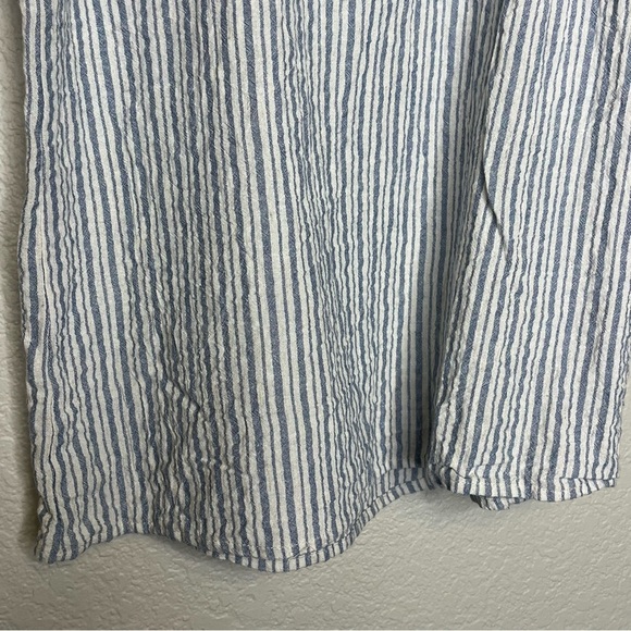 THML Anthropologie Floral Embroidered White Blue Striped Women's Top Size Small - Picture 8 of 10